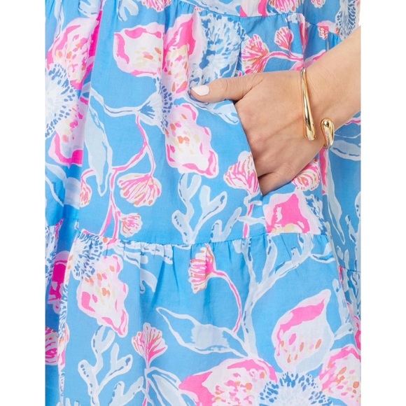 New Lilly Pulitzer Alessia Cotton Dress Multi Bahamian Rhapsody Size Large - Picture 4 of 9